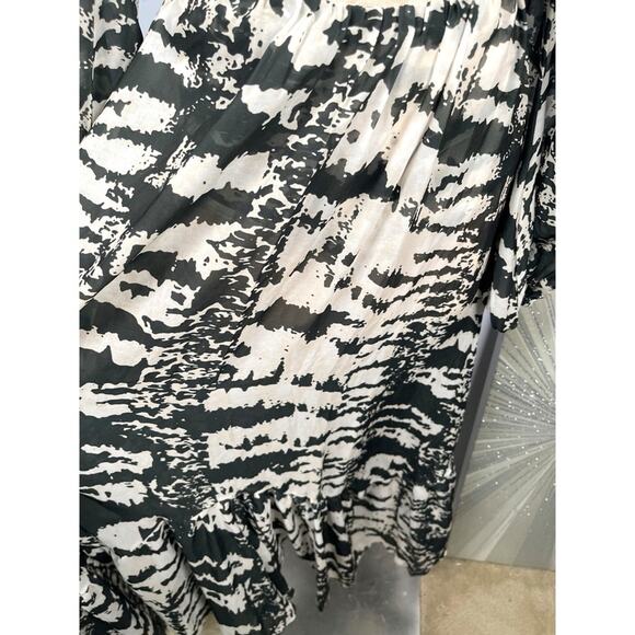 PatBO Alessandra Ambrosio Animal Printed Cutout Long Sleeve Maxi Dress Sz Small - Picture 7 of 11
